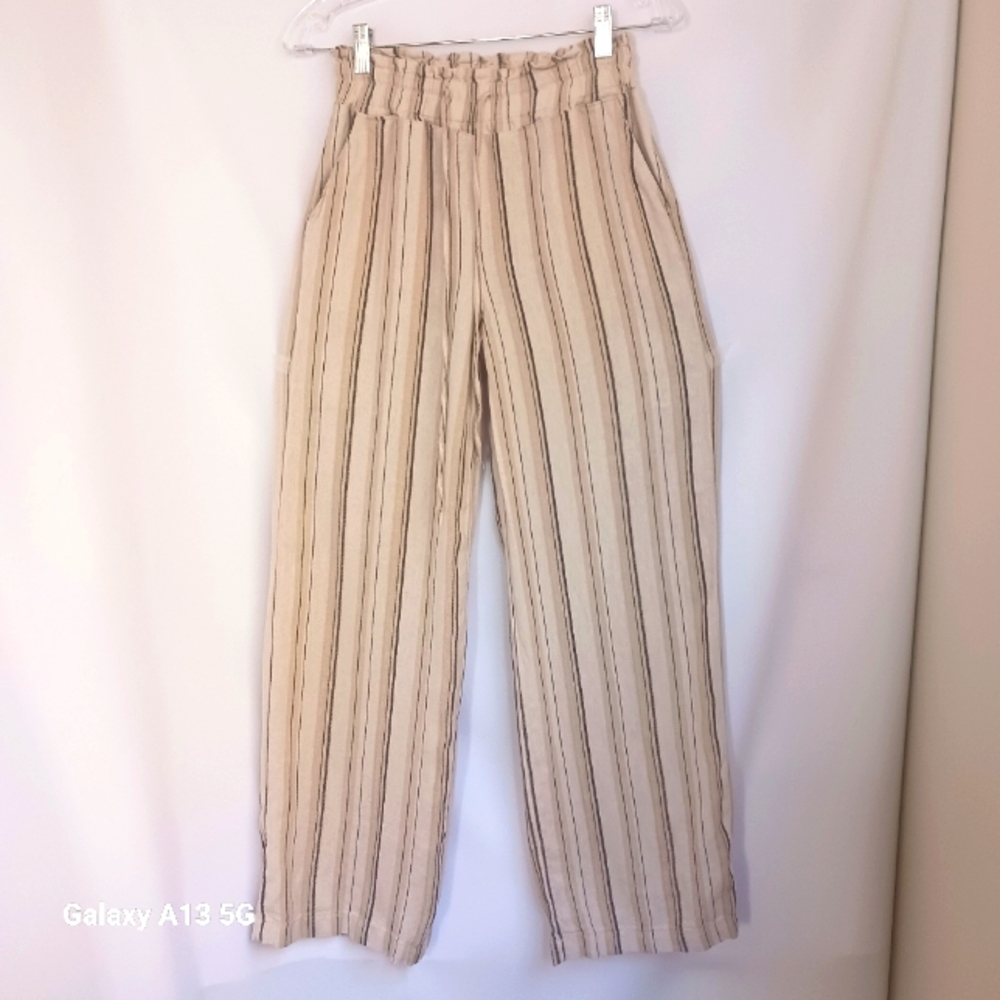 Love Tree Women's Striped Linen Blend Pants Sz M - Picture 2 of 10
